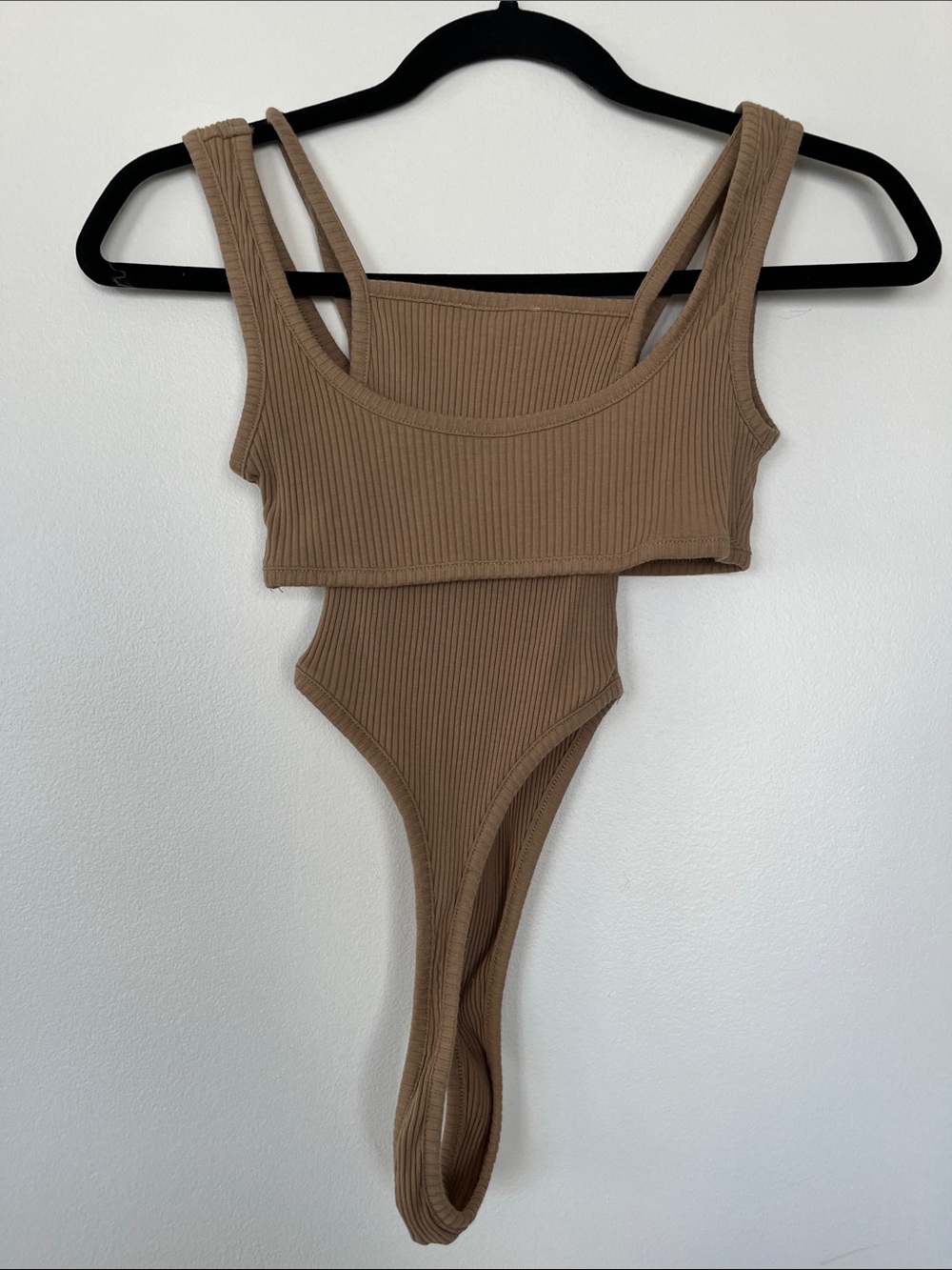 Mistress Rocks Ribbed Tan Bodysuit - Picture 4 of 4